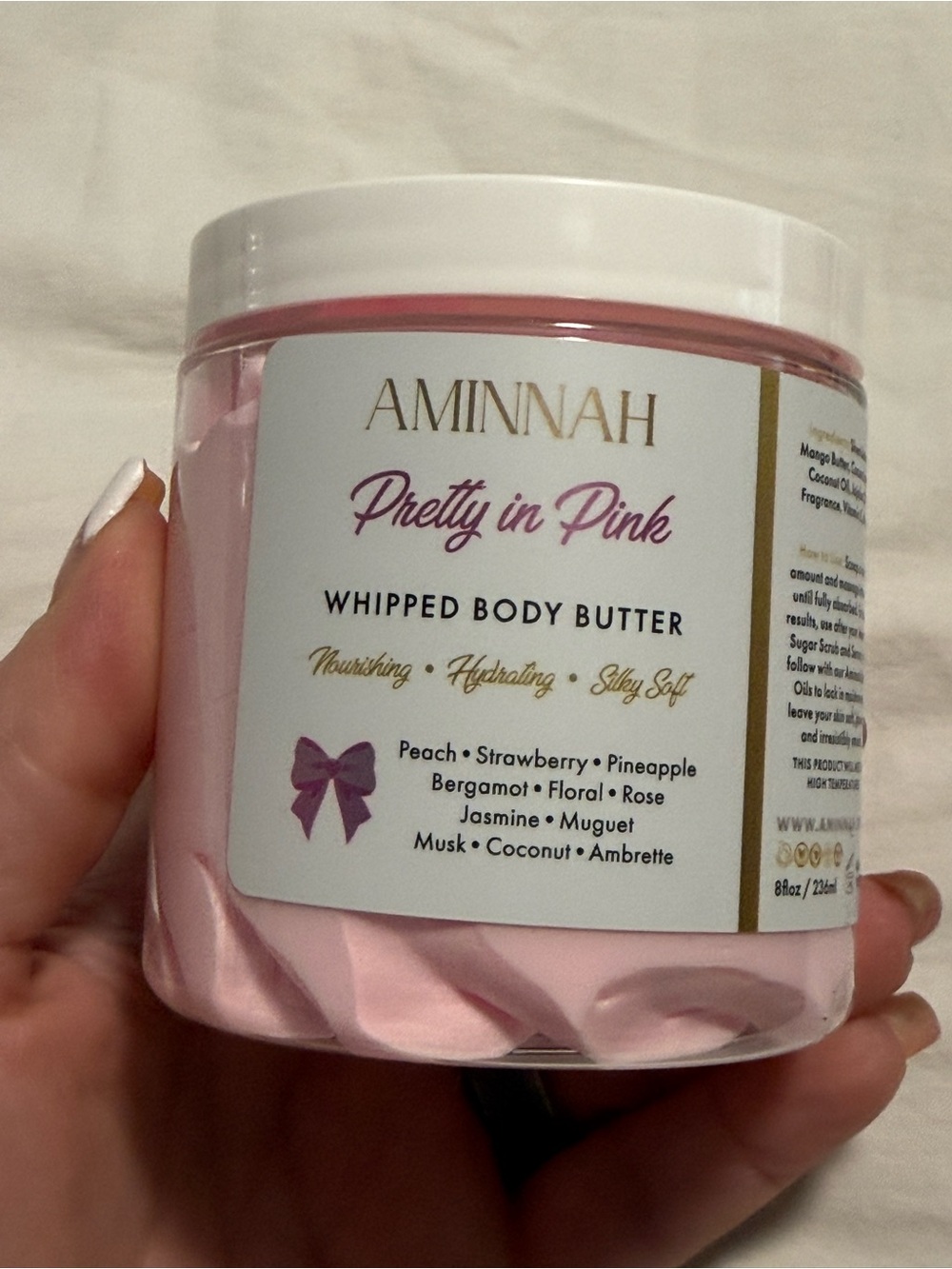 Aminnah “Pretty in Pink” Limited Edition Whipped Body Butter.